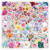 200-Count Holographic Flower Laser Glitter Stickers - Cartoon Style with Hot Stamping for Gift Box Sets