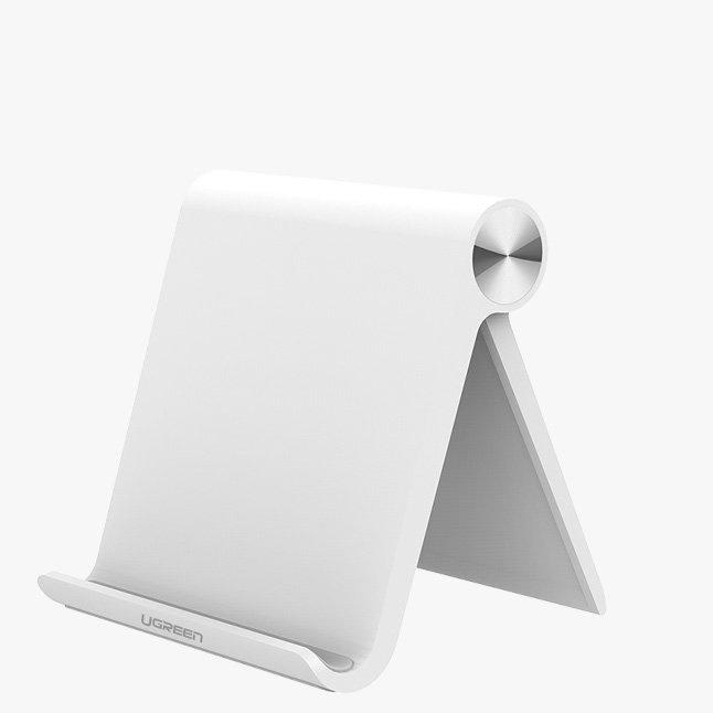 Ugreen LP115 Universal Adjustable Stand for 4.7-11" Tablets and Smartphones, Sleek White Design, Compact Size 120x107mm