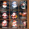 Santa Claus Decorative Electrostatic Glass Door Stickers Shopping Mall Window Decorations Reindeer Snowman Stickers