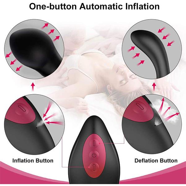 Wireless Remote Control Male Prostate Massager Inflatable Anal Plug Vibrating Butt Plug Anal Expansion Vibrator Sex Toys For Men