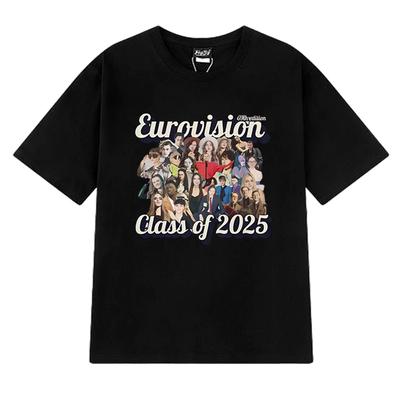 Hot Sale Eurovision Song Contest Class of 2025 Unisex Short Sleeve T Shirts Men Women Cotton Short Sleeve T-shirt Cotton Tops
