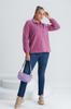 Damenstil Große Größe Sweatshirt Übergröße Fliederfarbenes Fleece-Sweatshirt mit elastischen Ärmeln