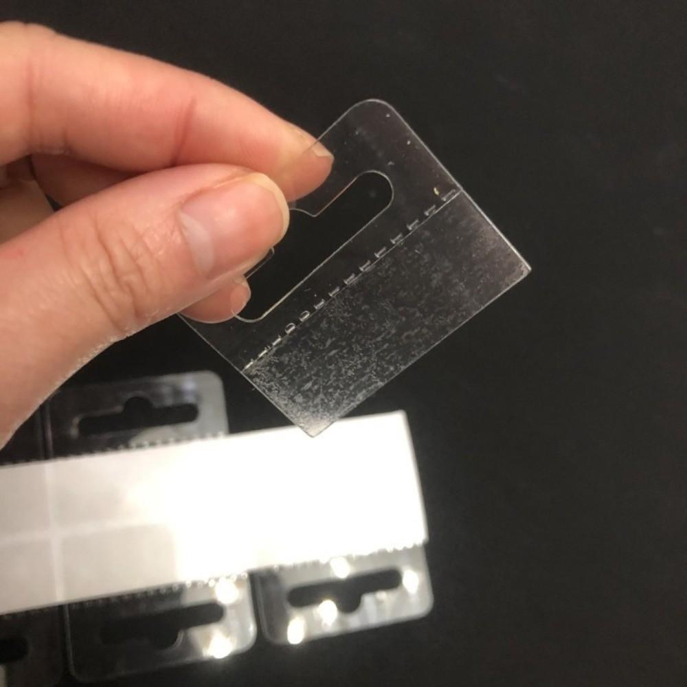 100PCS Transparent Plastic Hanging Tags Self-Adhesive Store Retail Hang Tabs Retail Display