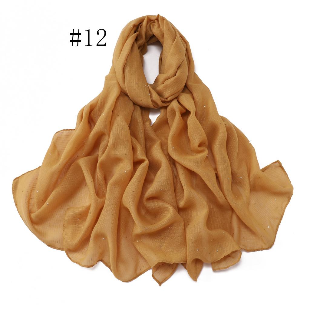 New Shiny Rayon Hijab Scarf For Woman Muslim Hijabs Shawls Cotton Linen Headband Fashion Long Wraps Female Islam Turban Scarves