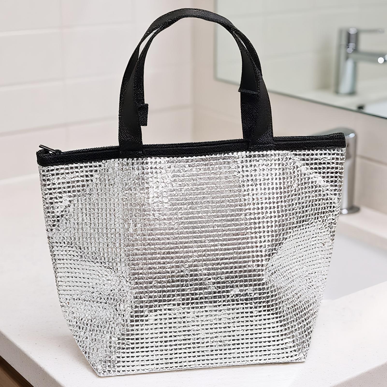 1pcs Aluminum Foil Insulated Cooler Bag Reusable Thermal Bag for Food Storage No Electricity Required Lunch Box Insulated China Mainland 1330₽