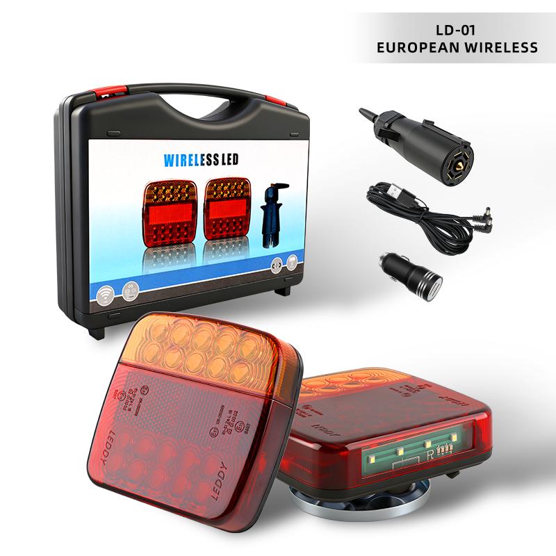

2PCS Lorry Wireless Magnetic Rear Tail Light Truck Trailer Turn signal Brake Warning Lamp 20LED Caravans Taillight Waterproof