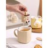 Keramiktasse mit Teesieb, hohes Erscheinungsbild, einfache Teetasse, kleine und exquisite süße Kaffeetasse im Cartoon-Stil für den Haushalt