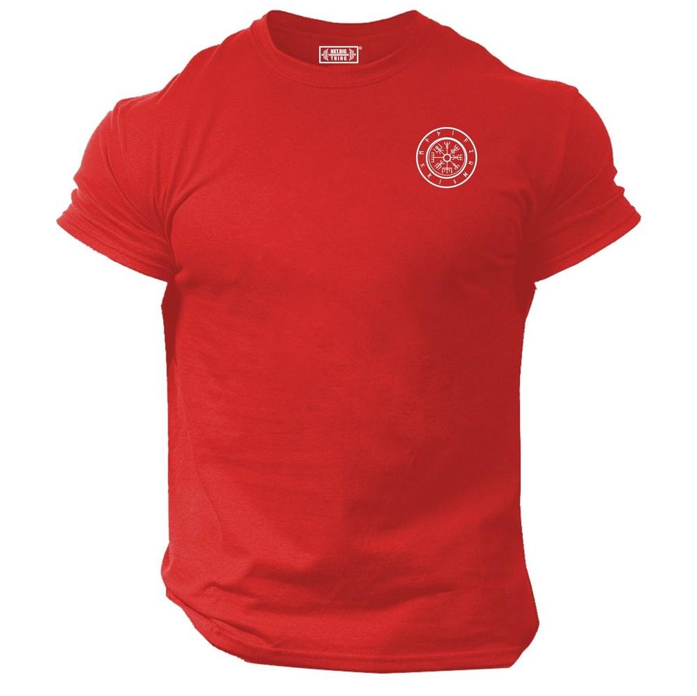 Runic Compass T Shirt Pocket Gym Clothing Bodybuilding Workout Vikings Thor Top