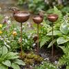 Long Stem Rain Collectors 3-Tier Bowl Insect Watering Station Metal Bird Bath  Garden Stakes