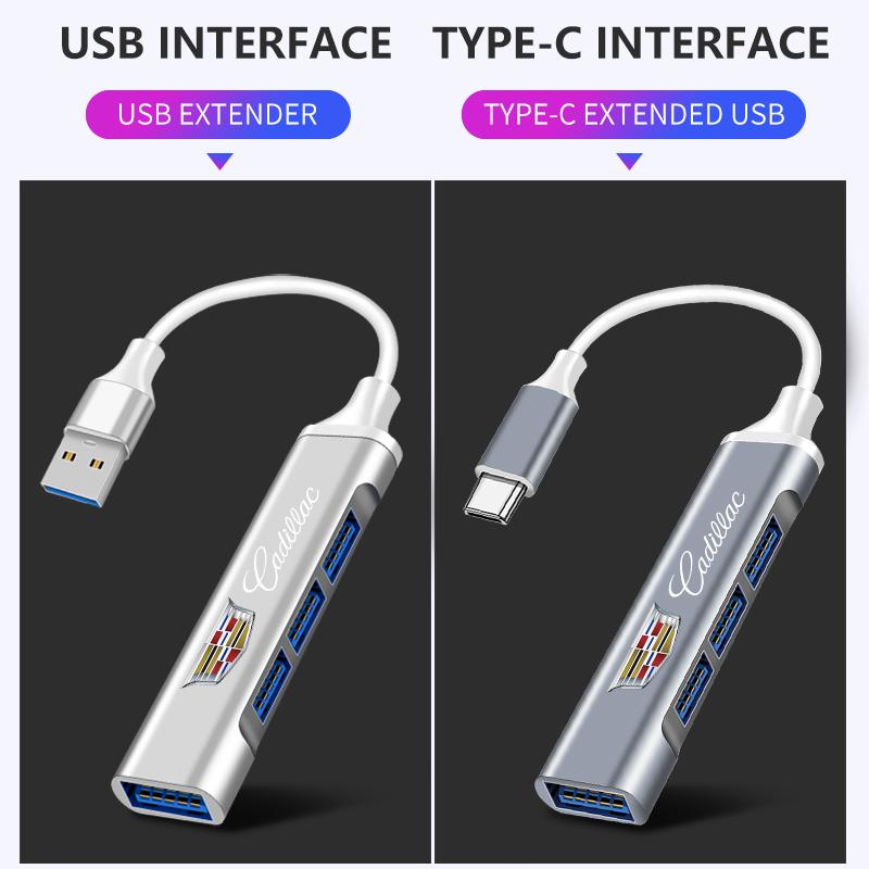 Type c 4 port USB High Speed 4 in 1 USB c Adapter for Cadillac CT5 STS XLR CT4 GT4 SLS SLR XT6 Escalade XT4 XT5 SRX XTS ELR BLS