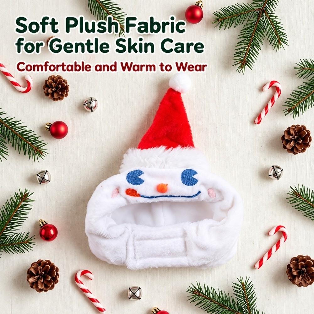 Plush Fabric Cat Costume Hat Snowman Pattern Snowman Pet Cap Pet Party Headgear Cat Dog Cosplay