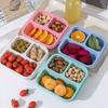 Lunch Box Portable Three-Compartment Food Storage Container Dust-Proof Reusable Storage Box for Work Travel Office Snacks