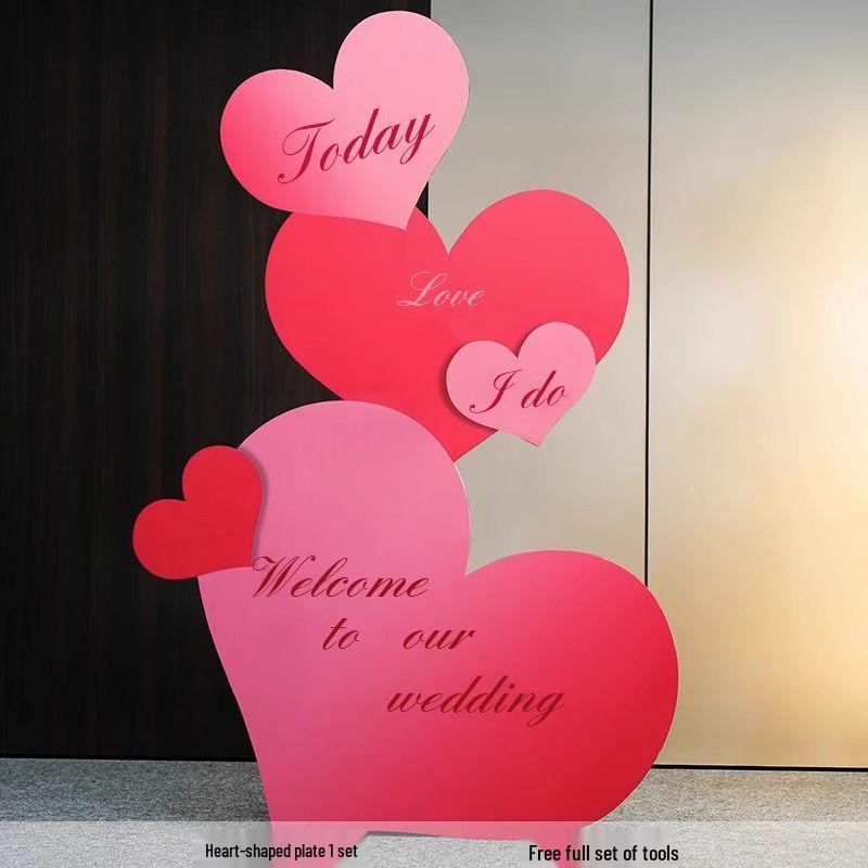

Heart-Shaped Wedding Room & Living Room Decor: 3D Double Happiness Photo Background & Birthday Wall Decoration