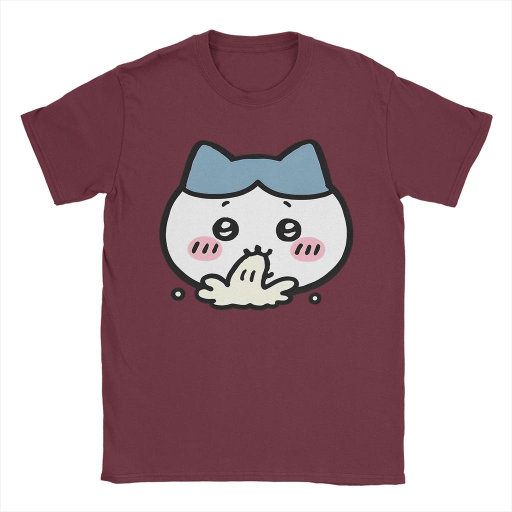 Chiikawas Hachiware T Shirt Men Pure Cotton Awesome TShirt Crewneck  Tee Shirt Short Sleeve Tops Unique