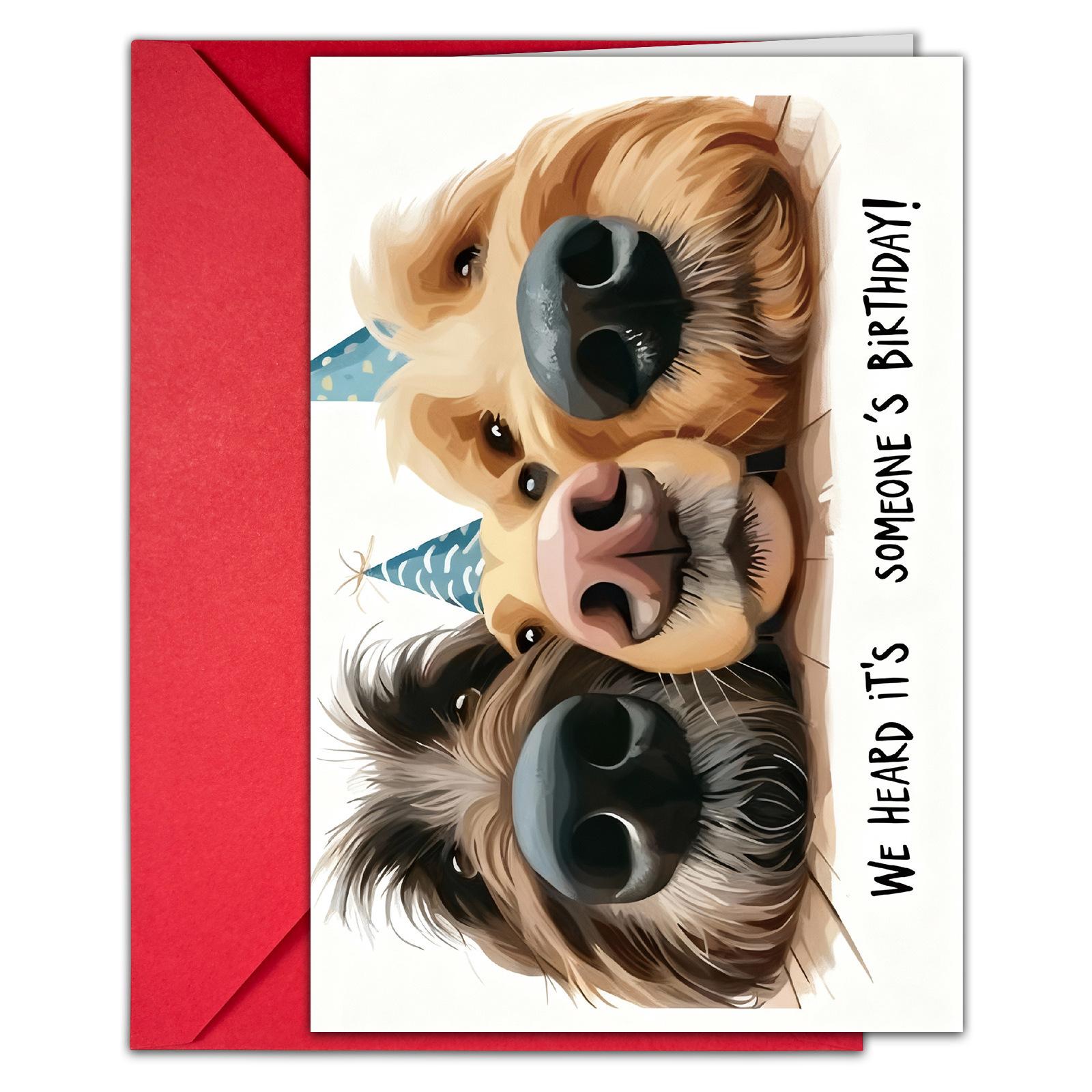 

Humorous Animal Themed Birthday Card Envelope Set Large Size Handwritten Greeting Card T020401728