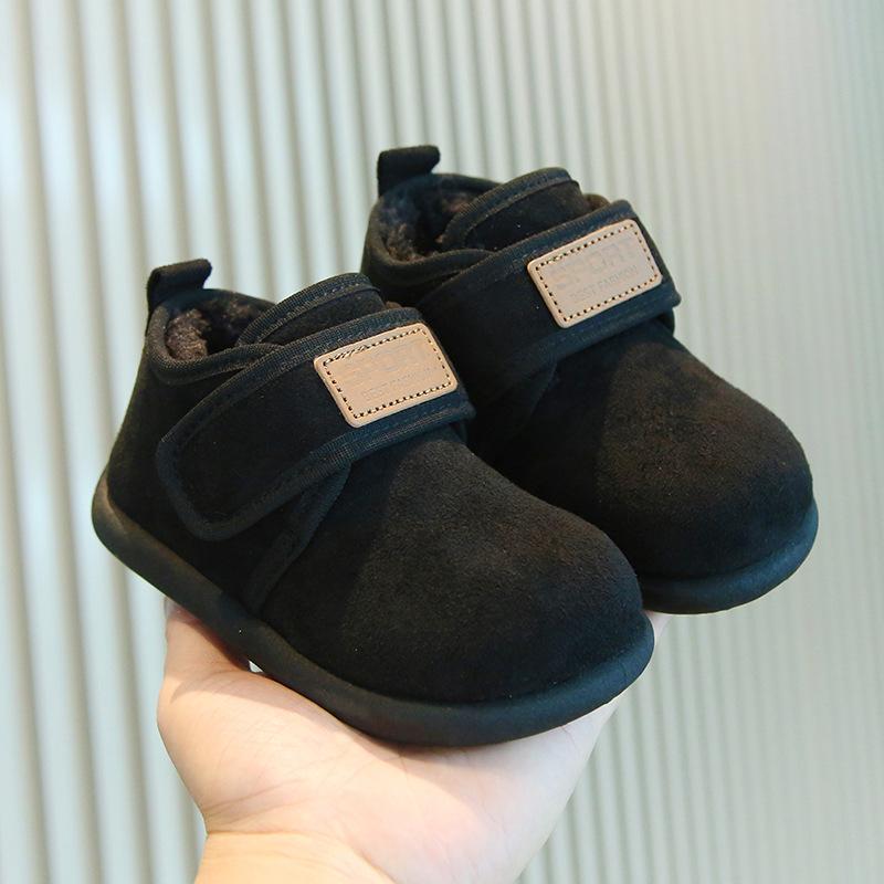 Children's Snow Boots, Boys' Short Boots with Padding, Girls' Cotton Boots, Baby Cotton Shoes