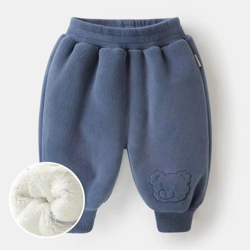 Baby Long Pants Winter Clothing with Plush and Thickened Baby Pants Autumn and Winter Cotton Pants for Boys Girls and Children