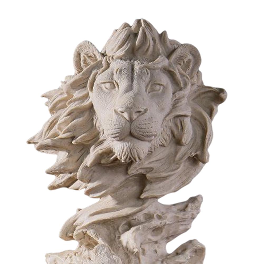 Lion Head Figurine Ornaments Art Crafts Nordic Style Sculpture Home Decor Accents Easy To Clean for Home Living Room Bedroom
