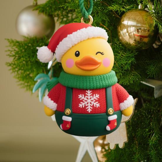 Christmas Duck Ornaments Acrylic Cartoon Ducks Xmas Tree Hanging Decorations for Holiday Party Favors Home Decor