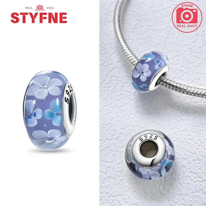 Copper Colorful Flower Series Murano Glass Beads Luxury Charm Fit Original Braceletdiy Fine Jewelry Gift For Women