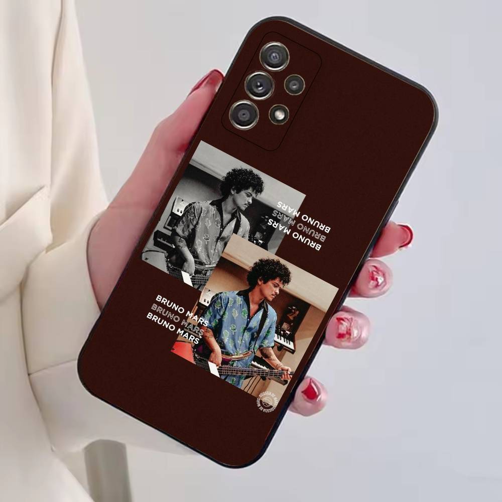Capa de Celular do Cantor Bruno M-Mars Para Samsung S25,S24,S21,S22,S23,S30,Ultra,S20,Plus,Fe,Lite,Note,10,Capa Preta