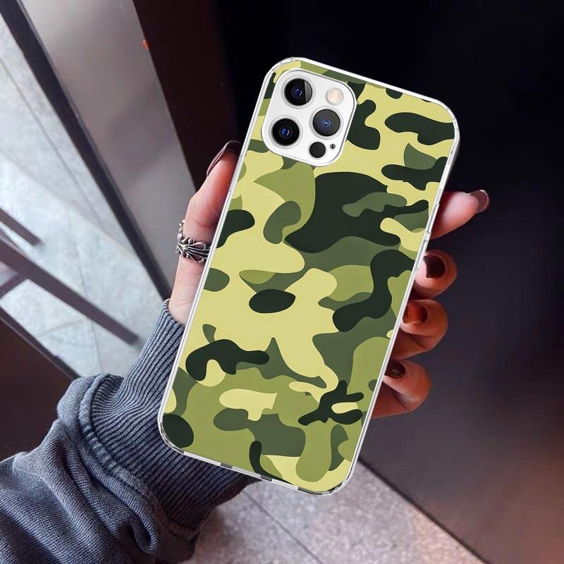 Camouflage Military Phone Case For iPhone 17 Air 16 15 Pro Max 14 Plus 13 Mini 12 11 Cover 7 8 SE Silicone Shell Print Fundas 17
