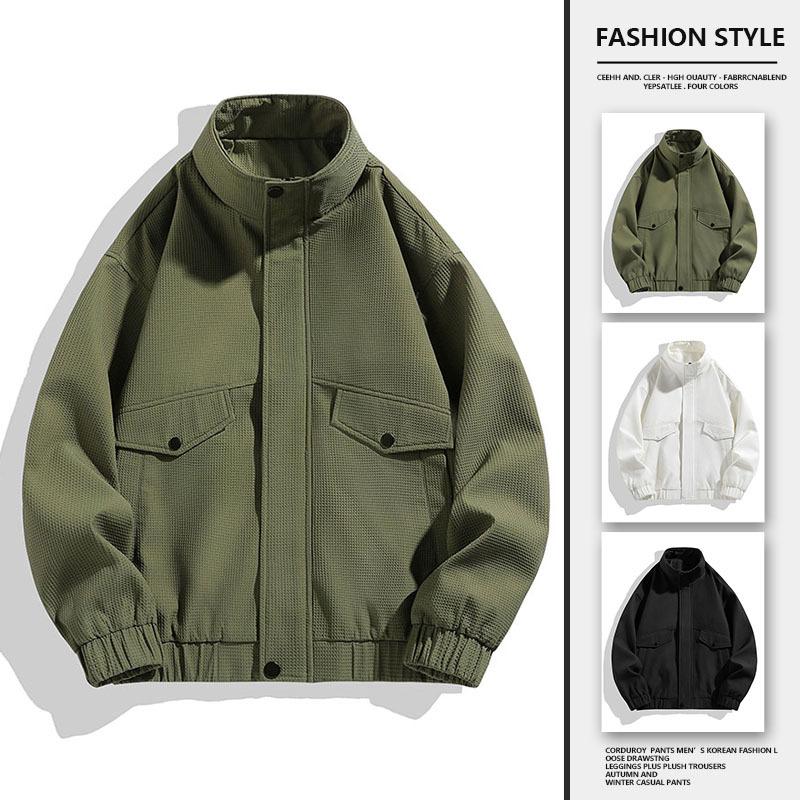 Модная высококачественная куртка с воротником-стойкой для мужчин на осень — фото 3