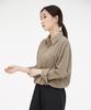 GIFTORIGINAL (Unisex) Soft Hidden Button Shirt Beige