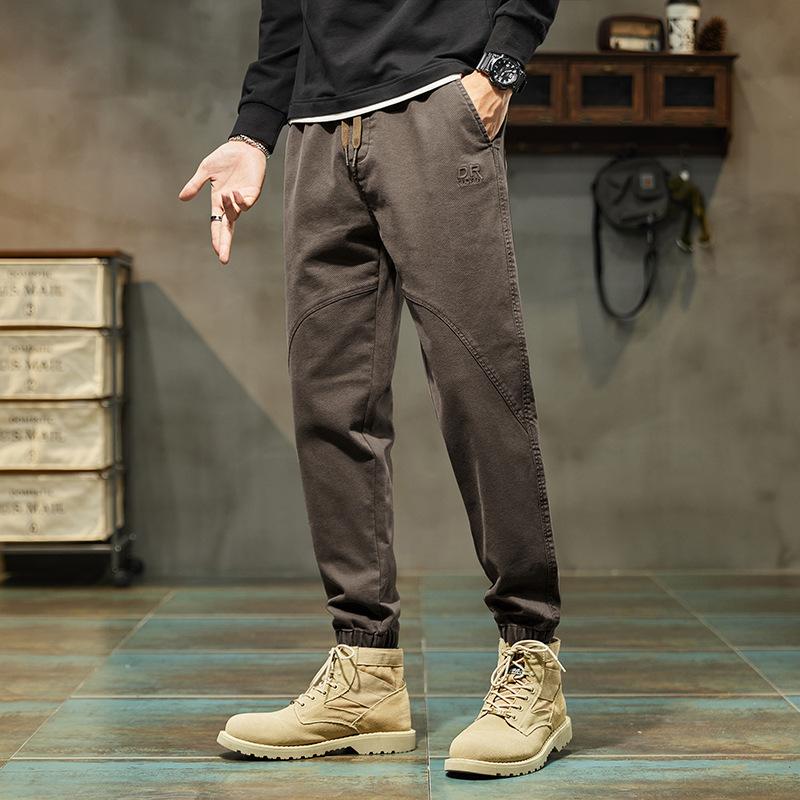 

Весенние и осенние повседневные брюки из искусственной коровьей кожи с завязками на ногах. Повседневные универсальные мужские брюки. Модные, удобные и стильные брюки для мужчин. 5XL