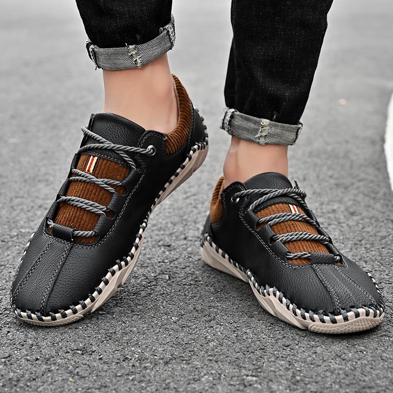 Plus Size 48 Man's Casual Shoes Microfiber Leather Mens Driving Wallking Shoes Loafers Outdoor Sports Sneakers