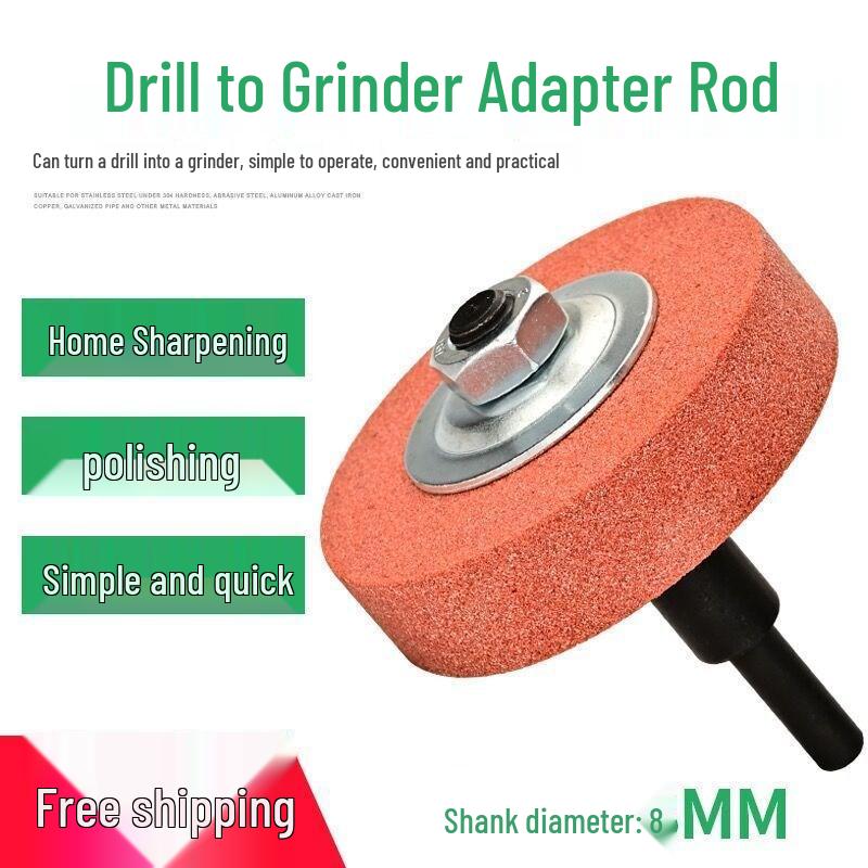 Electric Drill Conversion Kit: Grinding Wheel Holder, Metal Drill Bits, Polishing & Sharpening Attachments