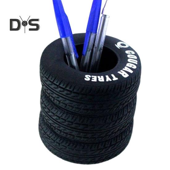 Pen Holder 3-Layer Car Tire Design Black Rubber Pen Holder Desk Organization Stationery Storage Organization Tool