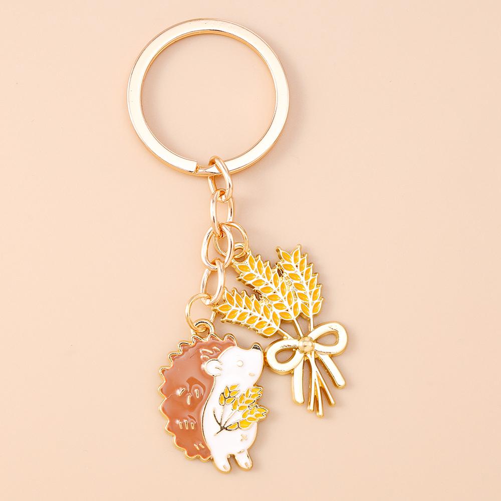 Fashion Autumn Maple Leaf Keychain Women Girls Corn Pumpkin Key Ring Pendants for Handbag Decor DIY Key Chain Jewelry Gifts