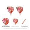 Earrings Earrings Rose Gold Red Emerald Love Tourmaline Stone Stud Earrings European and American Jewelry