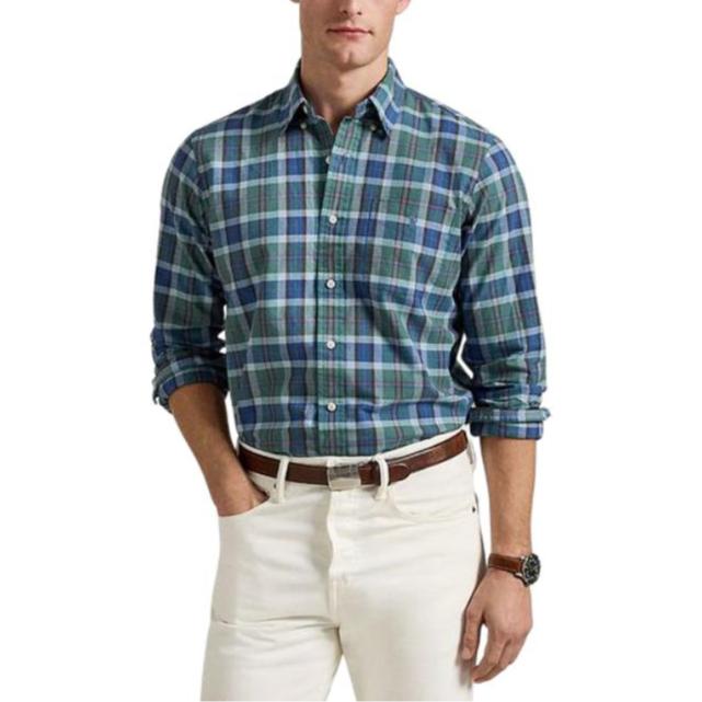 Polo Ralph Lauren Классическая клетчатая оксфордская рубашка с длинным рукавом Повседневная рубашка Детские рубашки 710966427003 L