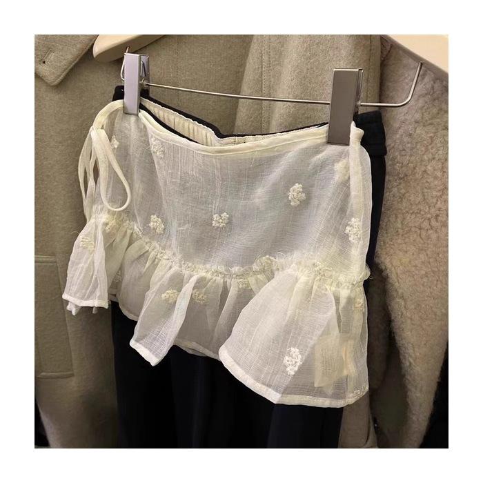 Sweet Fart Curtain Short Skirt Lace Waist Seal Sweet Design Sense Stacked Lace Fart Curtain Short Skirt Tide