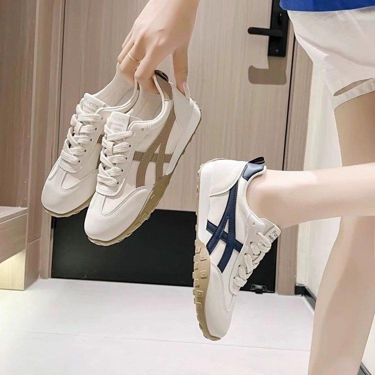 Retro Striped German Training Shoes Women's Summer Breathable Mesh Inner Height Increase Versatile Commuter Shoes Sports