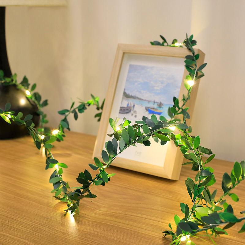 Flower Green Leaf String Lights Artificial Vine Fairy Lights Battery Powered Garland Light For Weeding Home Decor