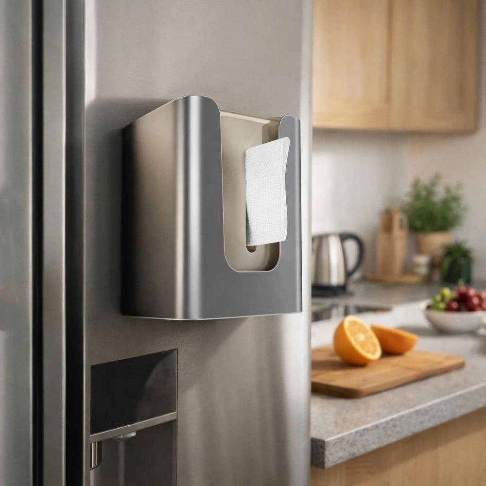 Wall Mounted Magnet Storage Container Waterproof Tissue Dispenser Box  Home Kitchen