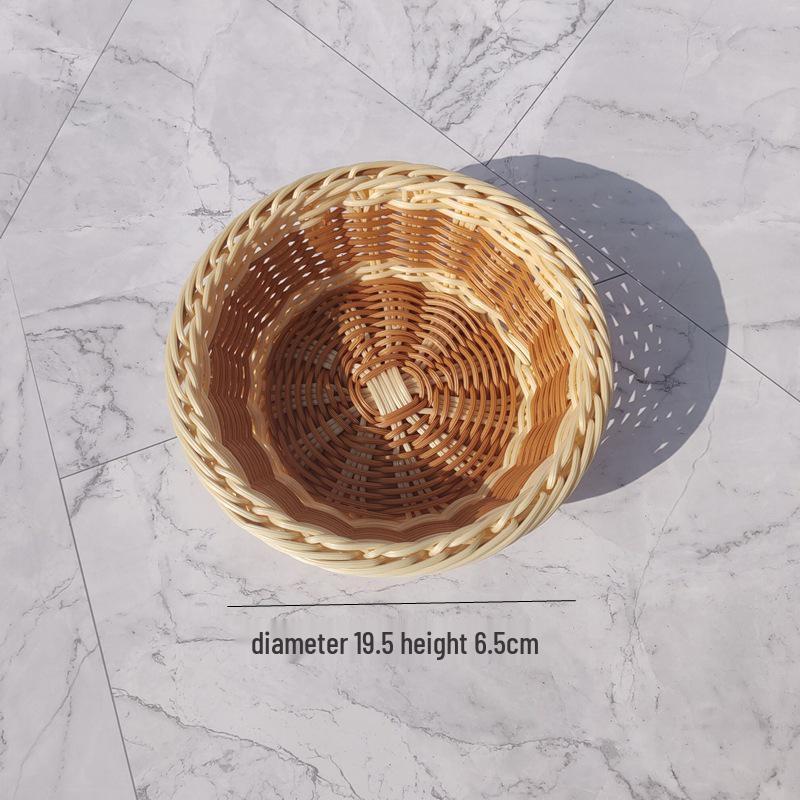 Creative Round Handwoven Rattan-Style Basket for Snacks & Dried Fruit