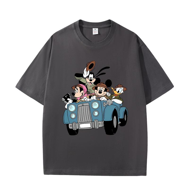 D06-101 MINISO 2026 Summer High-quality Printed Pure Cotton Shoulder Style Men's and Women's Round Neck Short Sleeved Couple T-shirt