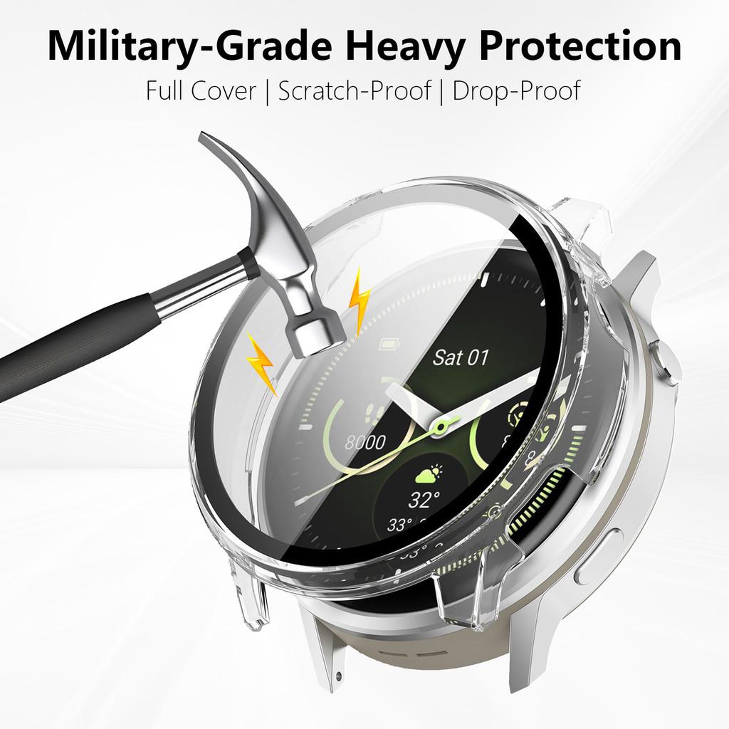 22mm Stainless Steel Metal Strap with PC Hard Case for Garmin Venu 4 45mm 18mm Watchband and Protection Case for Venu4 41mm