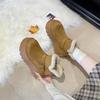 Women's Fashion Retro Lightweight Height-enhancing Soft Sole Winter Warm Fur One Snow Boots Velvet Lined Non-slip Casual Sports Cotton Boots