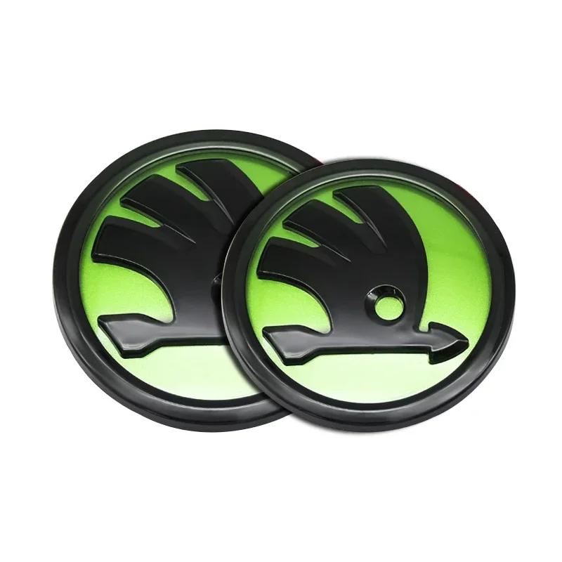 

Car Sticker 2025 New 2pcs Car Front Hood Badge Rear Trunk Emblem Replacement Sticker For Skoda Yeti VRIS Rapid Octavia a5 a7 Kod 1Pc 80mm 1Pc 90mm