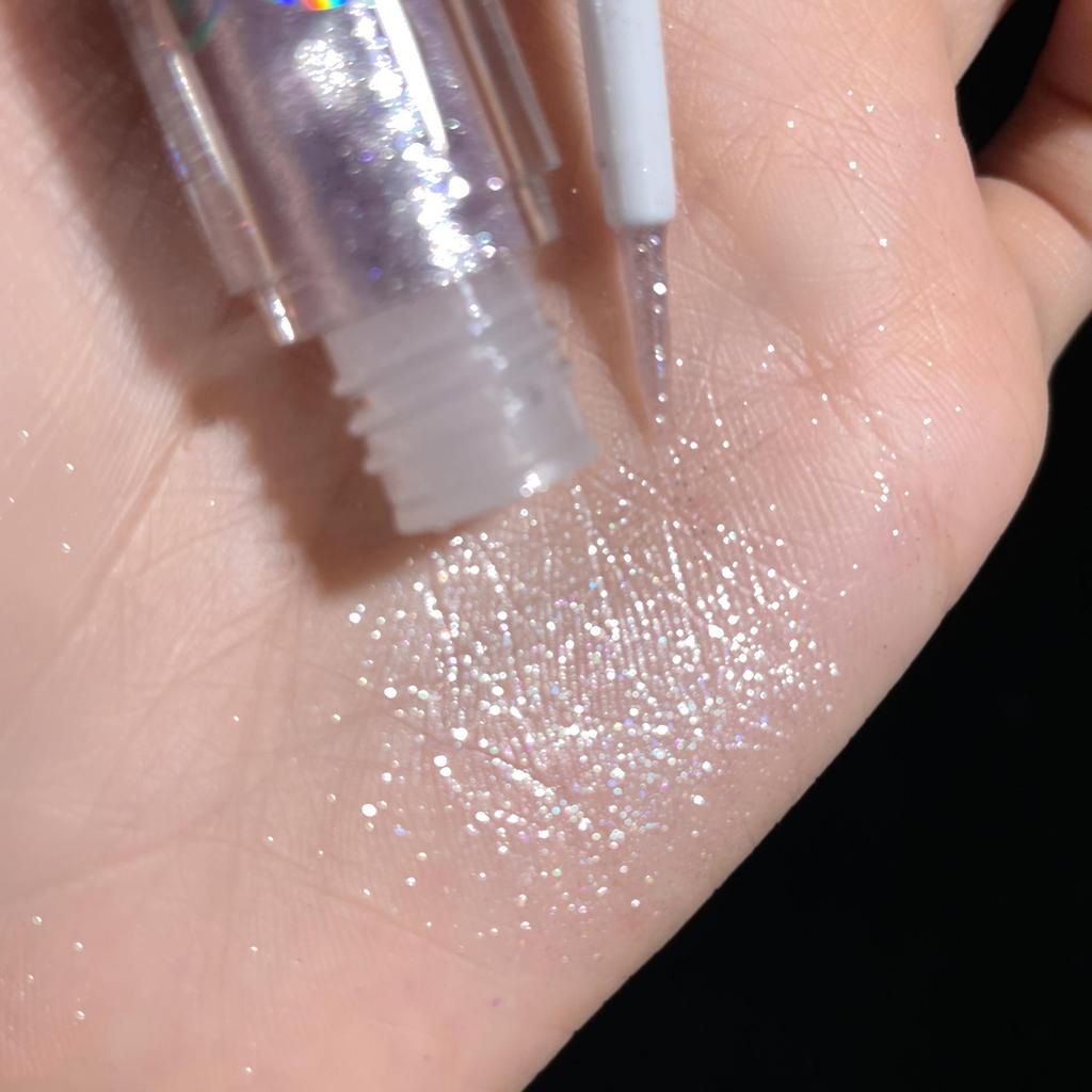 Gellas Liquid Shimmer Eyeshadow: Teardrop Under-eye Highlight with Fine Glitter