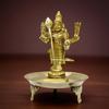 Pure Brass Murugan Idol, Mini Murugan Silai, Karthikeya Murti With Chowki Stand