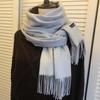 Winter Female Scarf Cashmere Shawls Wraps Women Solid Long Hijab Stoles Pashmina Bufanda Tassel Autumn Lady Headband