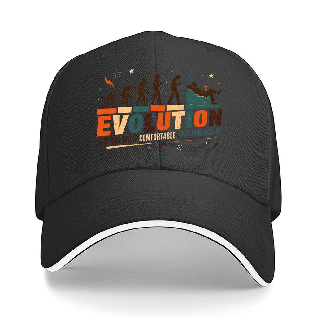 Retro Evolution Humor Graphic Quote Sandwich Baseball Cap Sun Cap Outdoor Workouts Hat