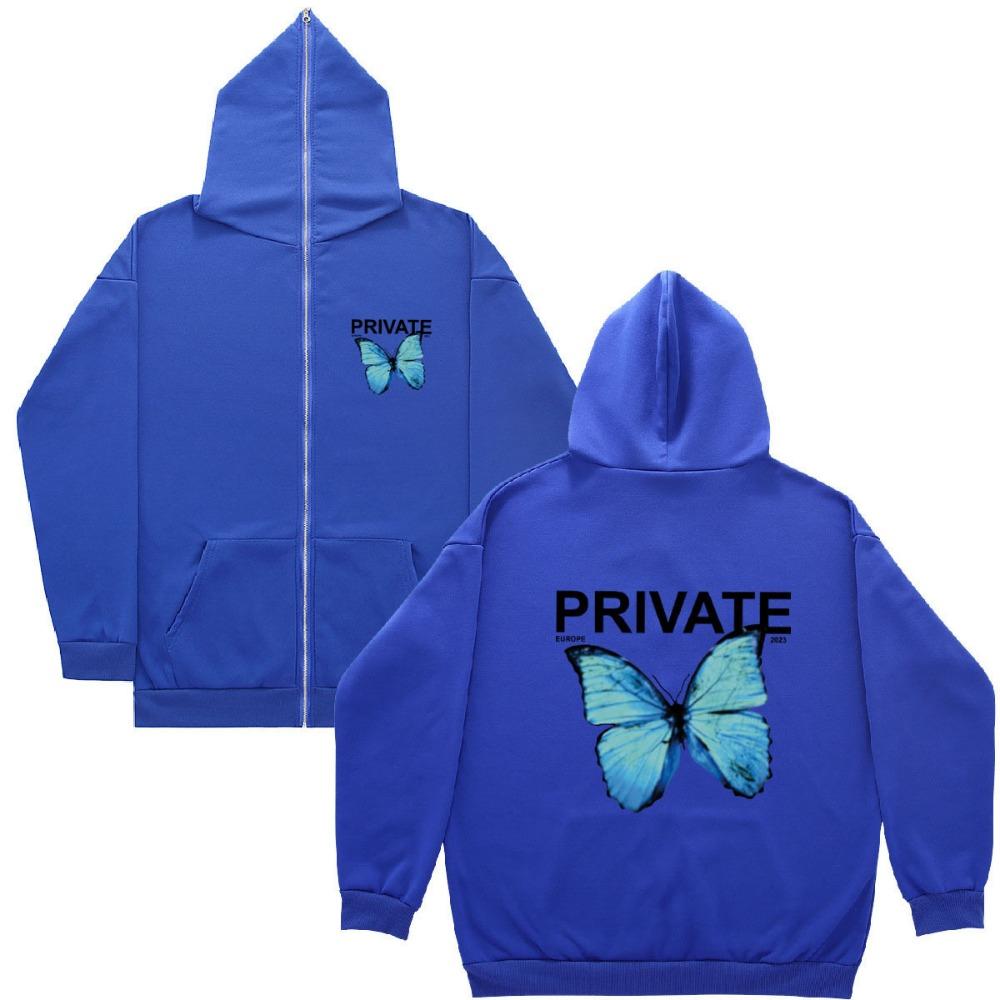 New Butterfly PRIMATE Printed Cardigan Zipper Hoodie Zipper Hooded Sweatshirt Men's and Women's Outerwear In Stock