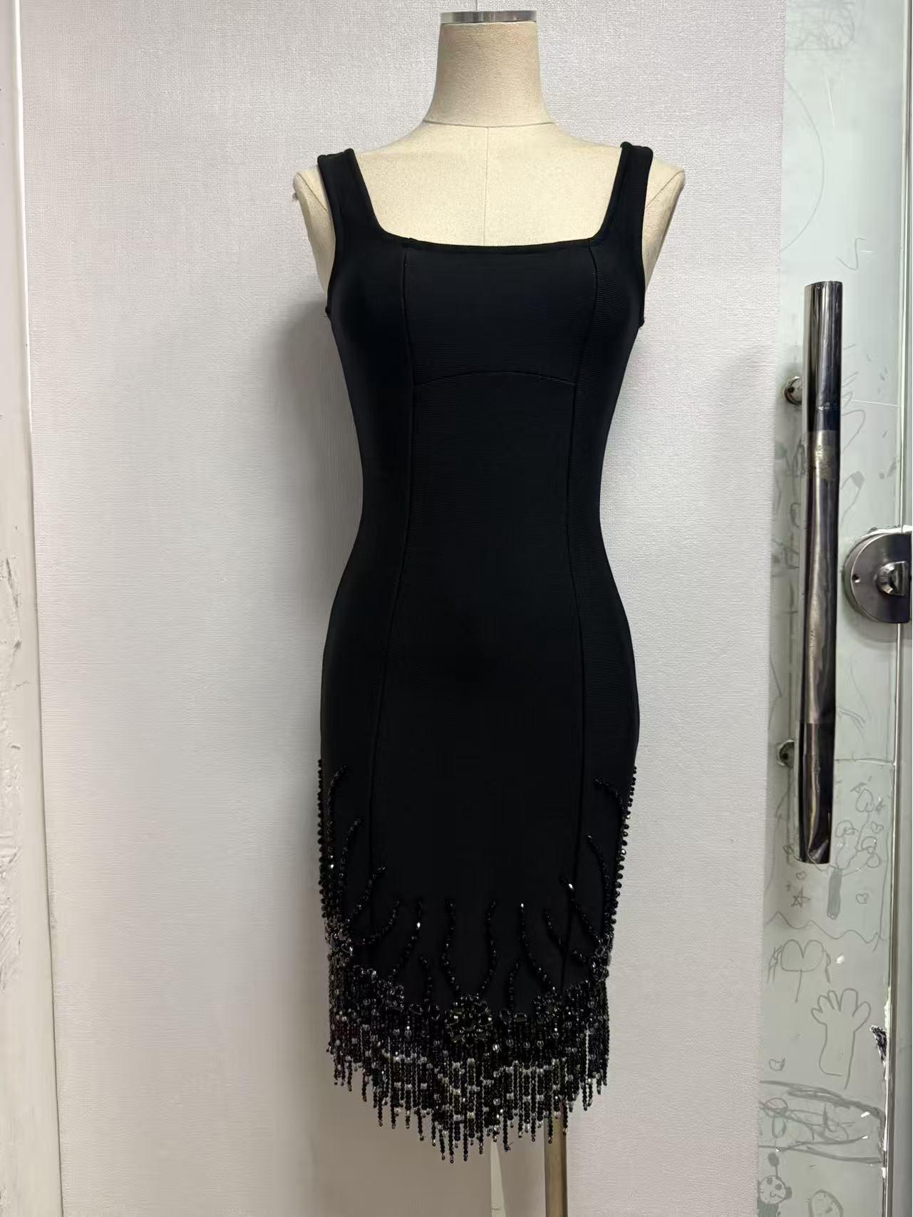 European Studded Evening Bandage Gown - Women s Sexy Banquet Dress Small чёрный